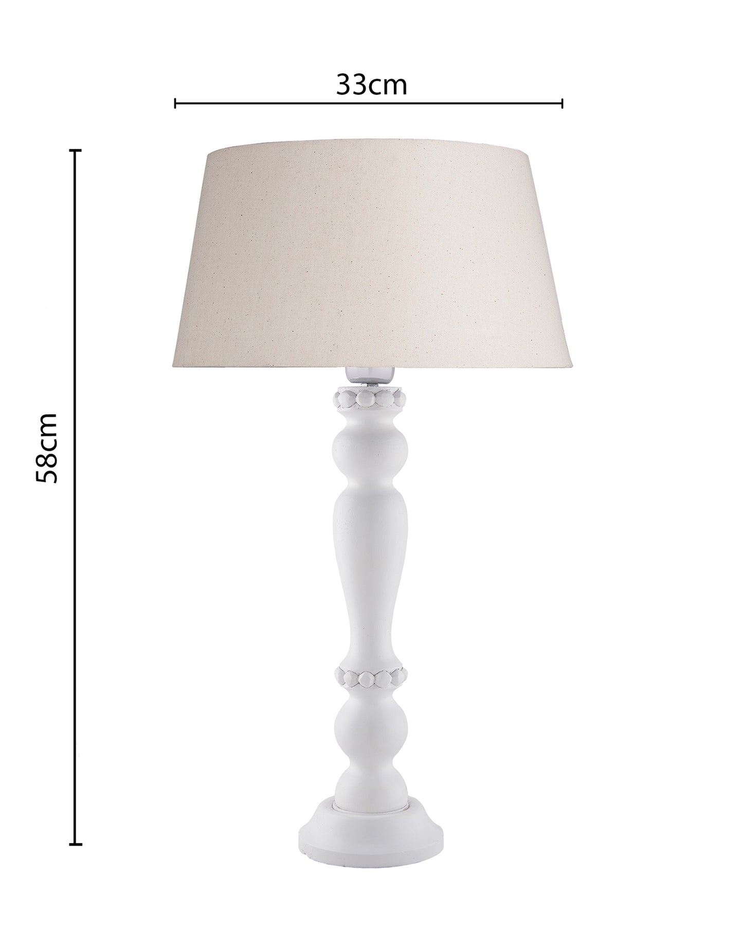 Eureka Polka White Wood Table Lamp With Shade