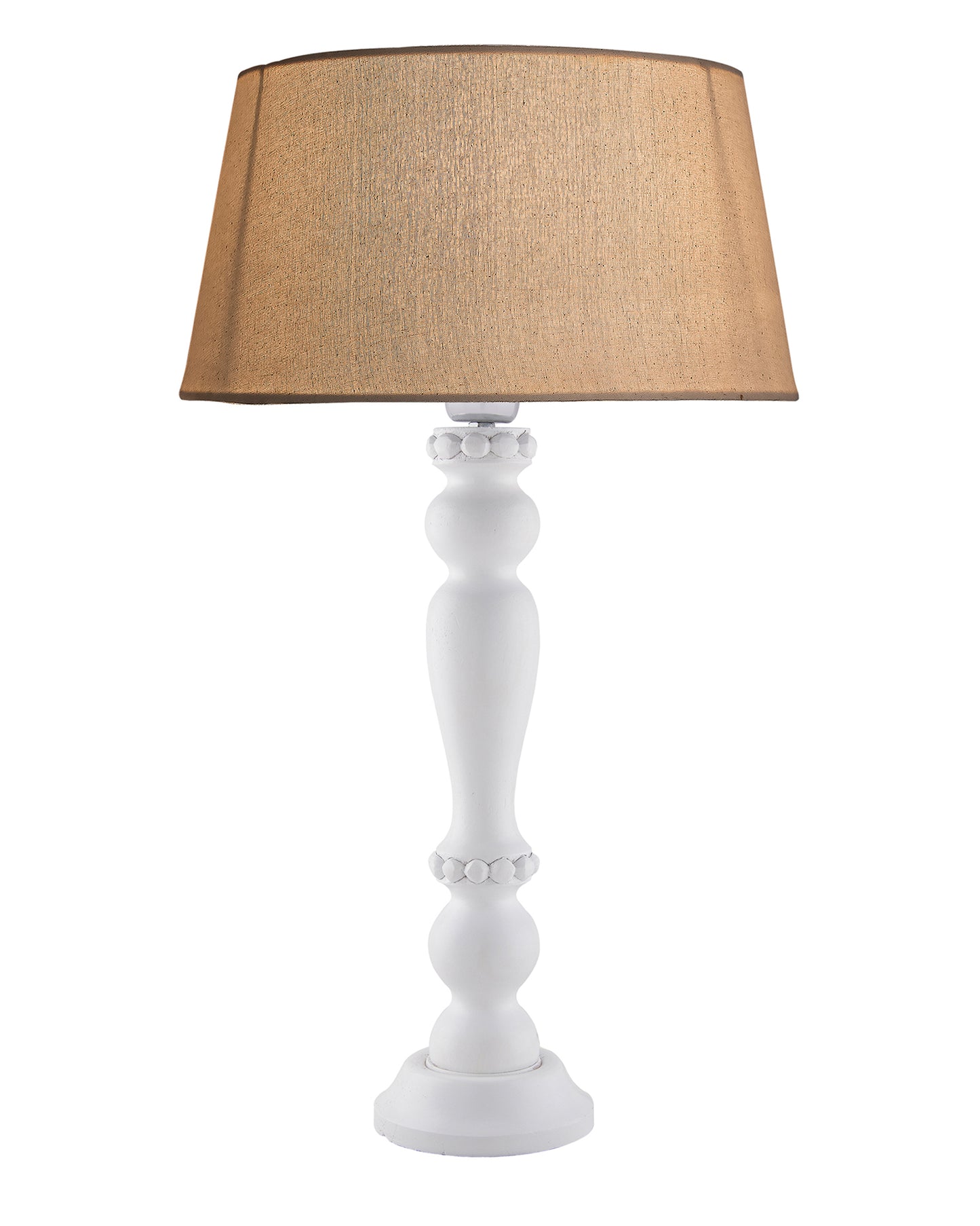 Eureka Polka White Wood Table Lamp With Shade