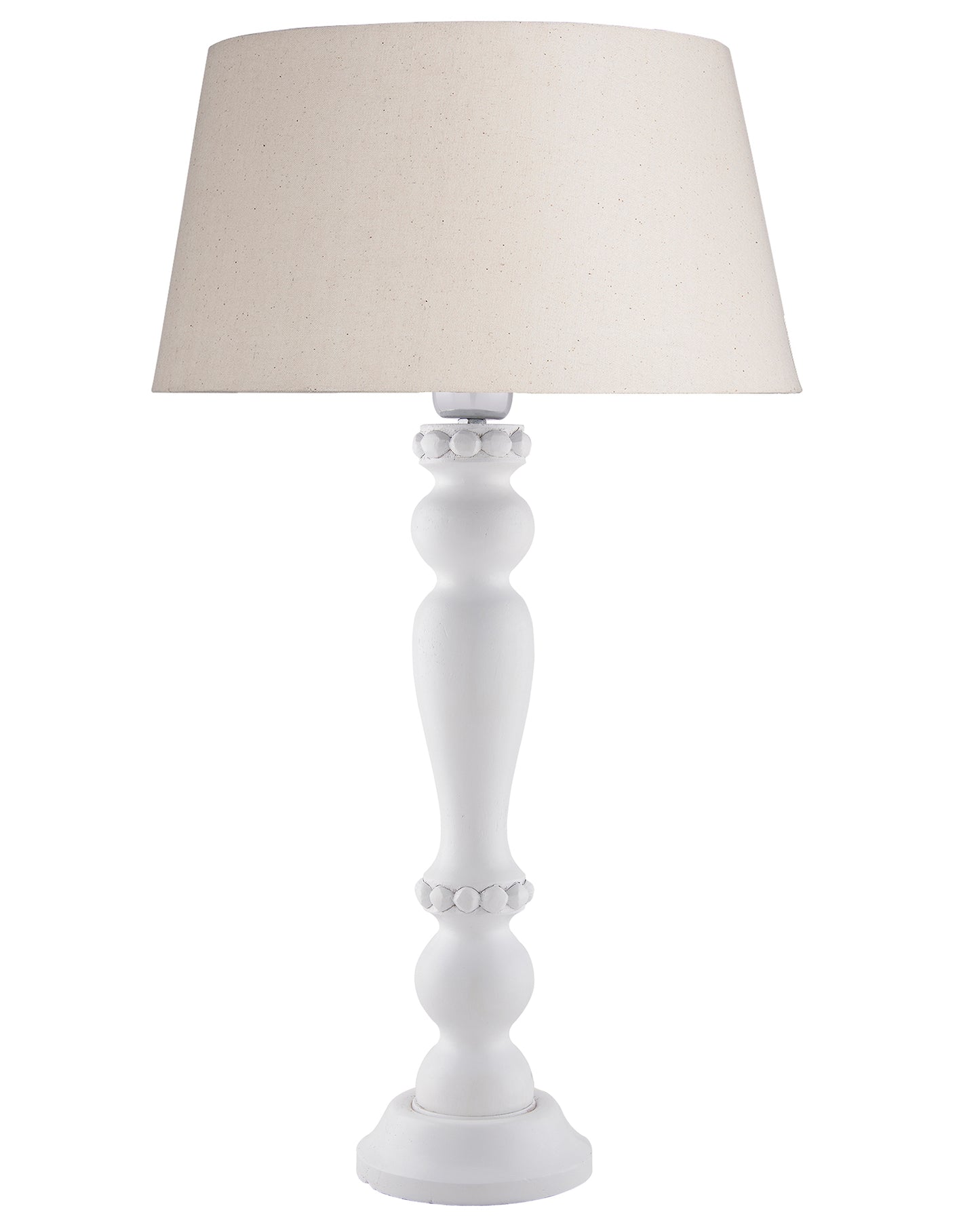 Eureka Polka White Wood Table Lamp With Shade