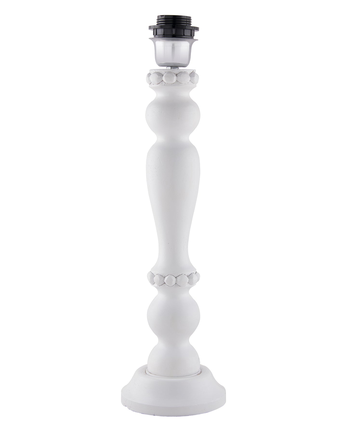 Eureka Polka White Wood Table Lamp With Shade