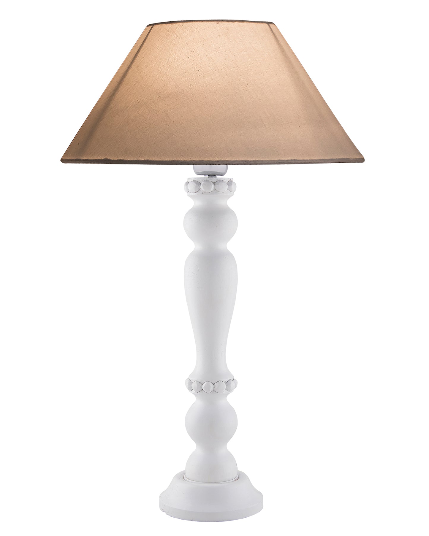 Eureka Polka White Wood Table Lamp With Shade