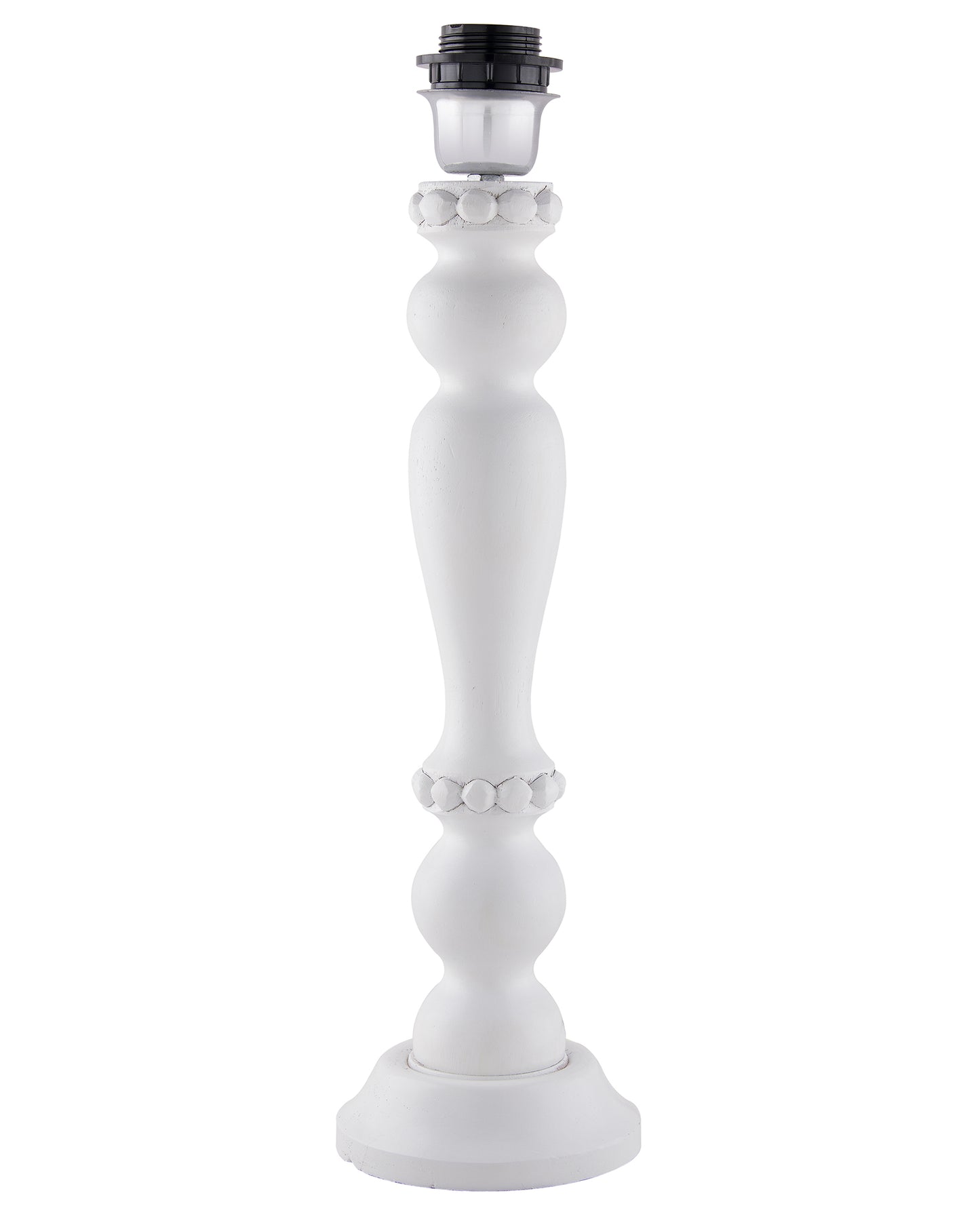 Eureka Polka White Wood Table Lamp With Shade