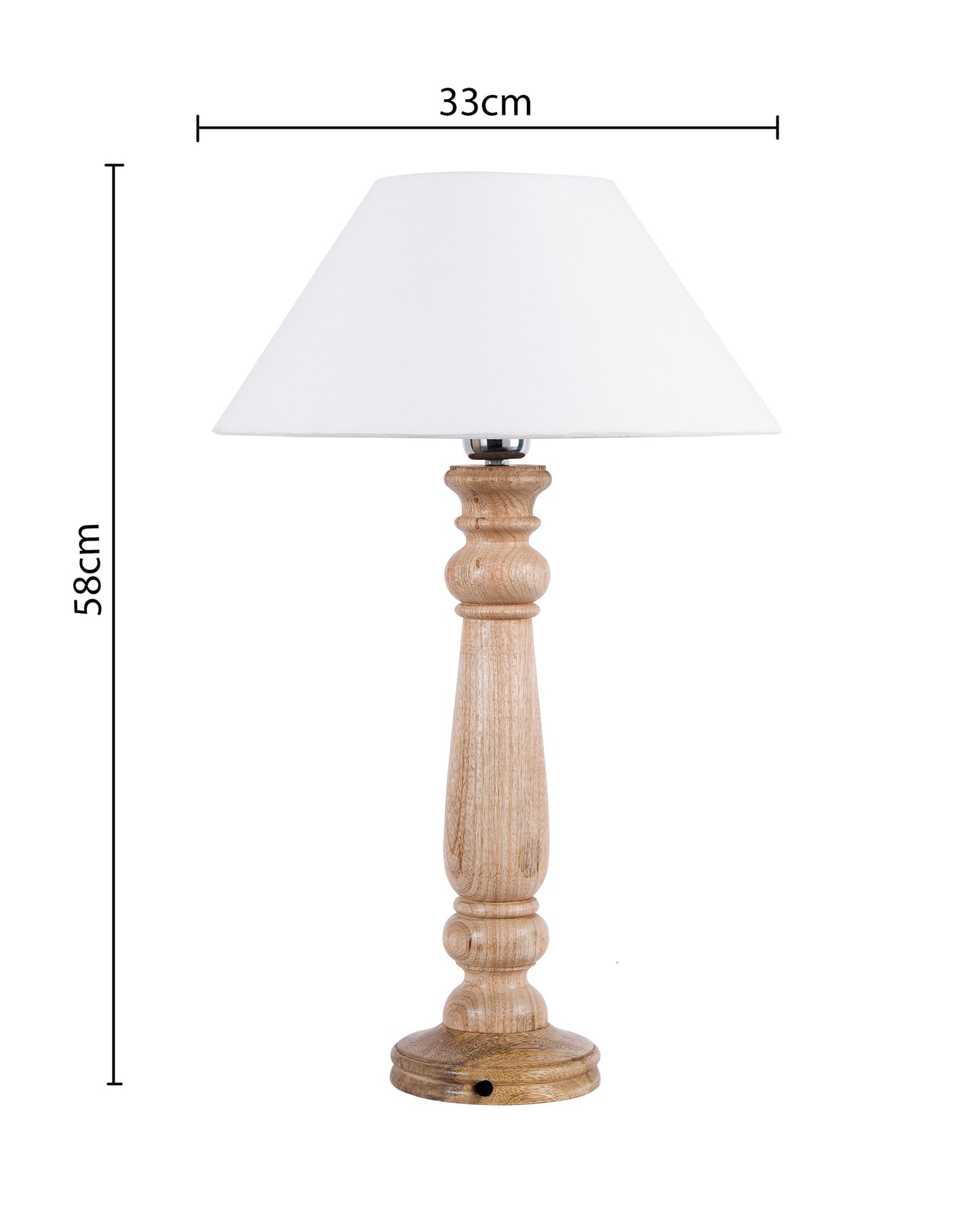 Mabel Rustic Wood Table Lamp With Shade