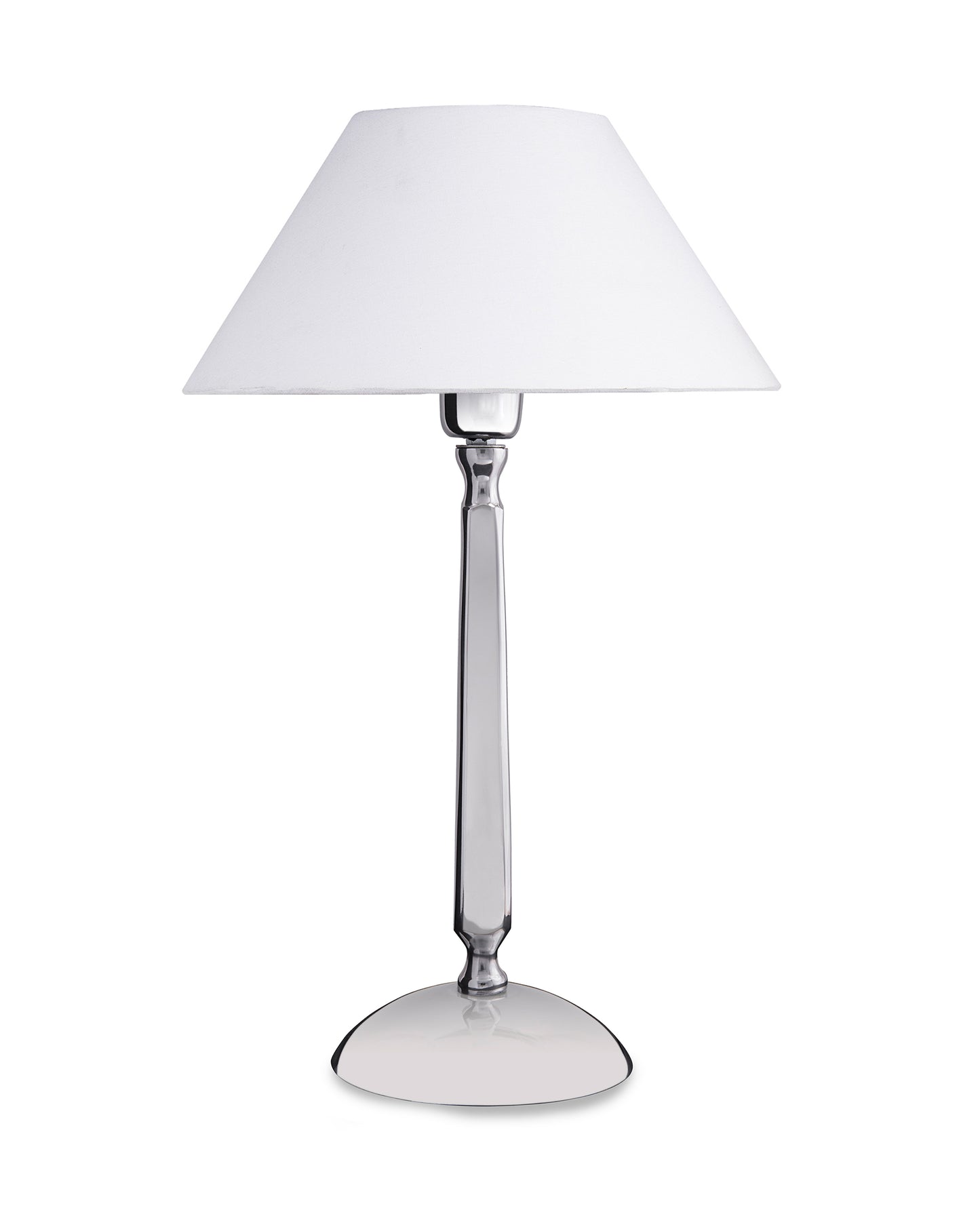 Classic Cubist Chrome Lamp With Shade