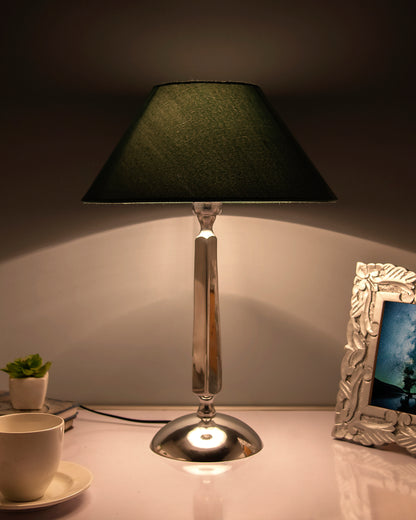 Classic Cubist Chrome Lamp With Shade