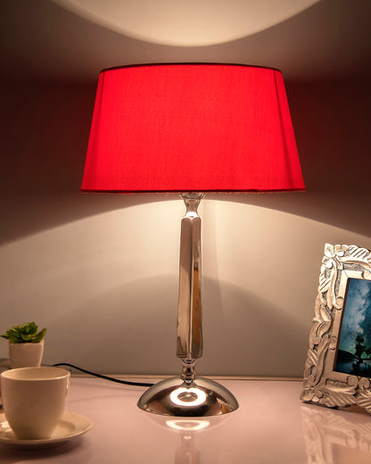 Classic Cubist Chrome Lamp With Shade