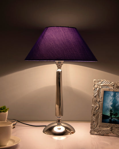Classic Cubist Chrome Lamp With Shade