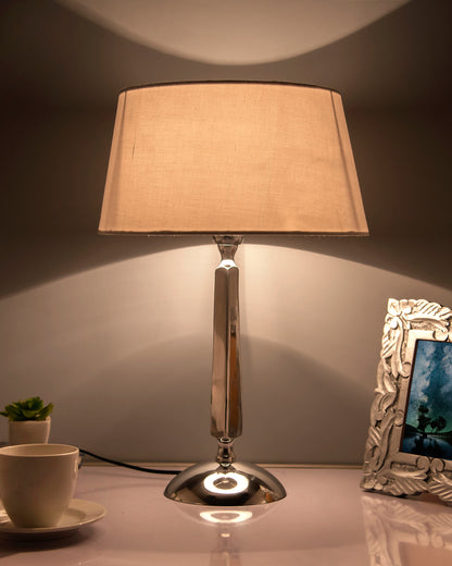 Classic Cubist Chrome Lamp With Shade