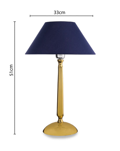Classic Cubist Gold Brushed Lamp With Shade