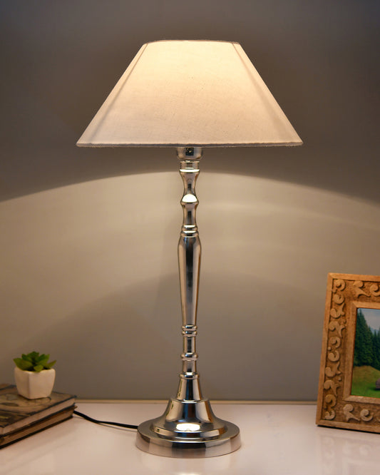 Imperial nickel brushed lamp with shade
