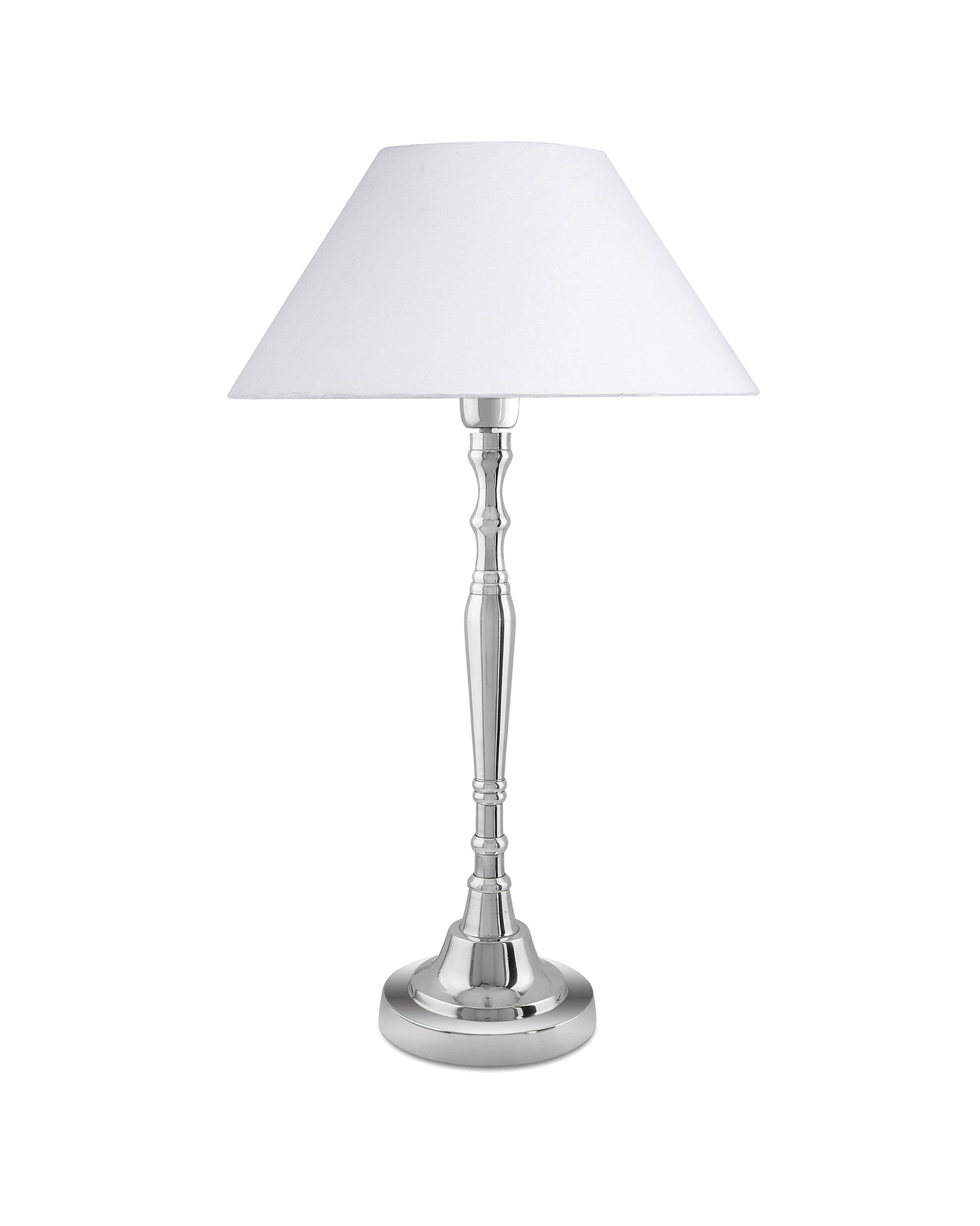 Imperial nickel brushed lamp with shade