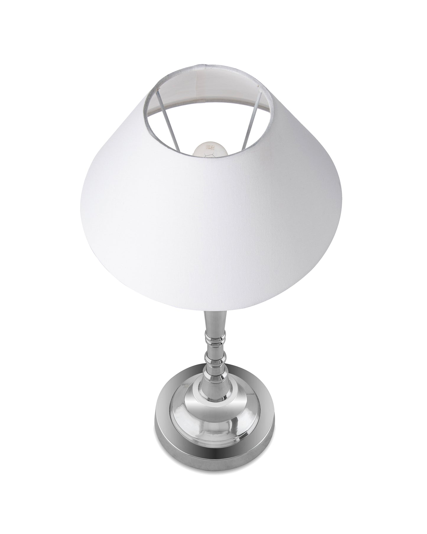 Imperial nickel brushed lamp with shade