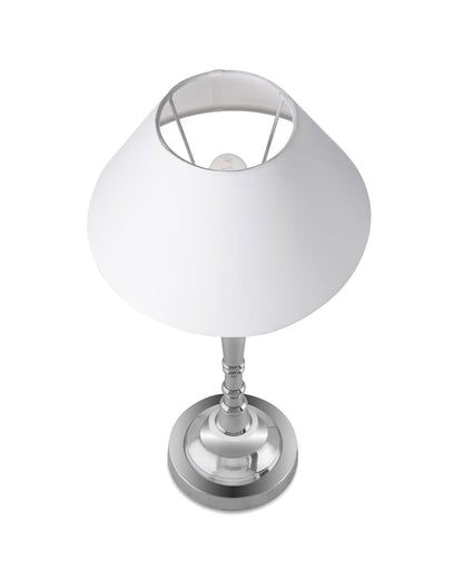 Imperial nickel brushed lamp with shade
