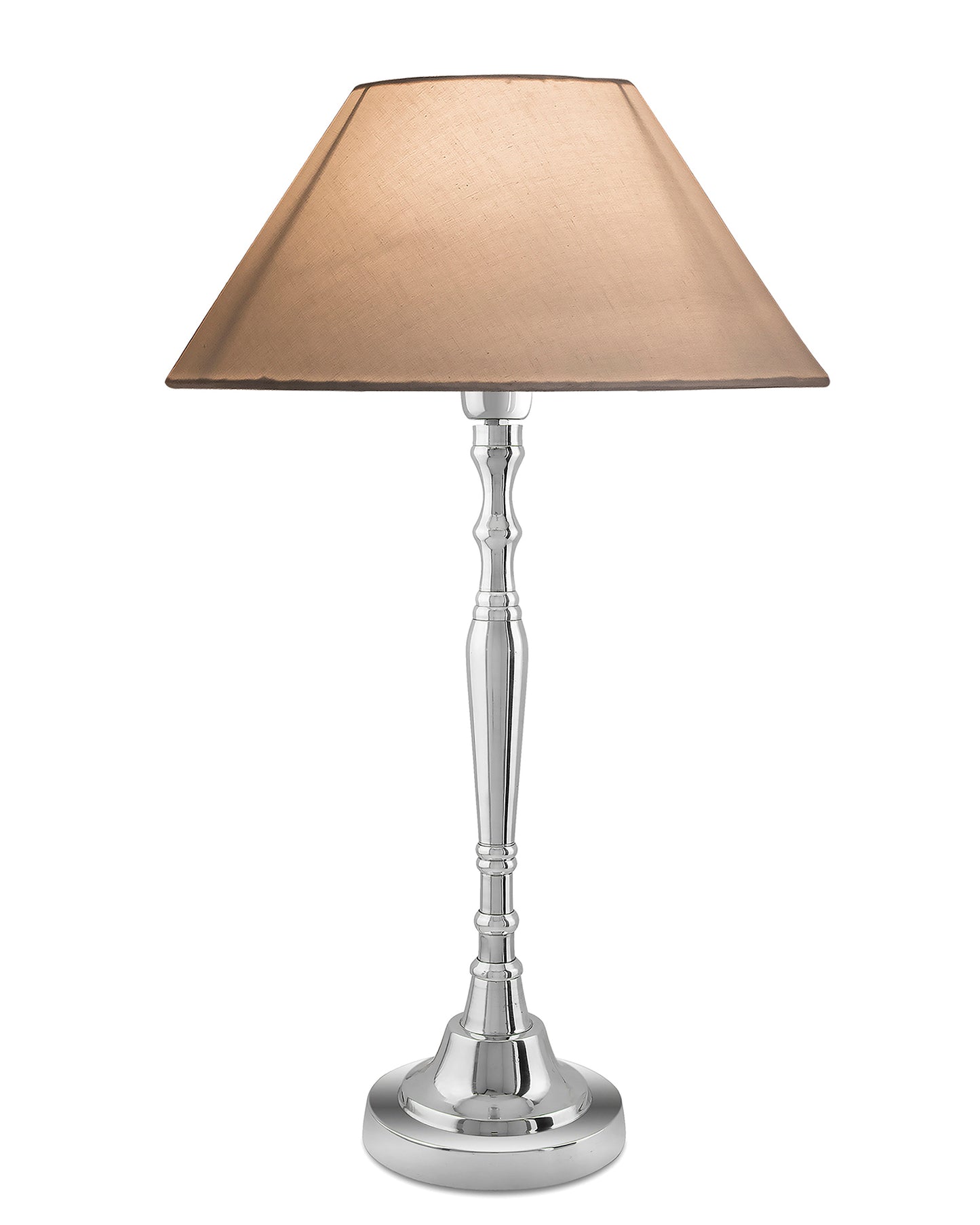 Imperial nickel brushed lamp with shade