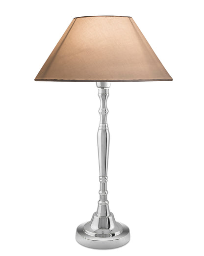 Imperial nickel brushed lamp with shade