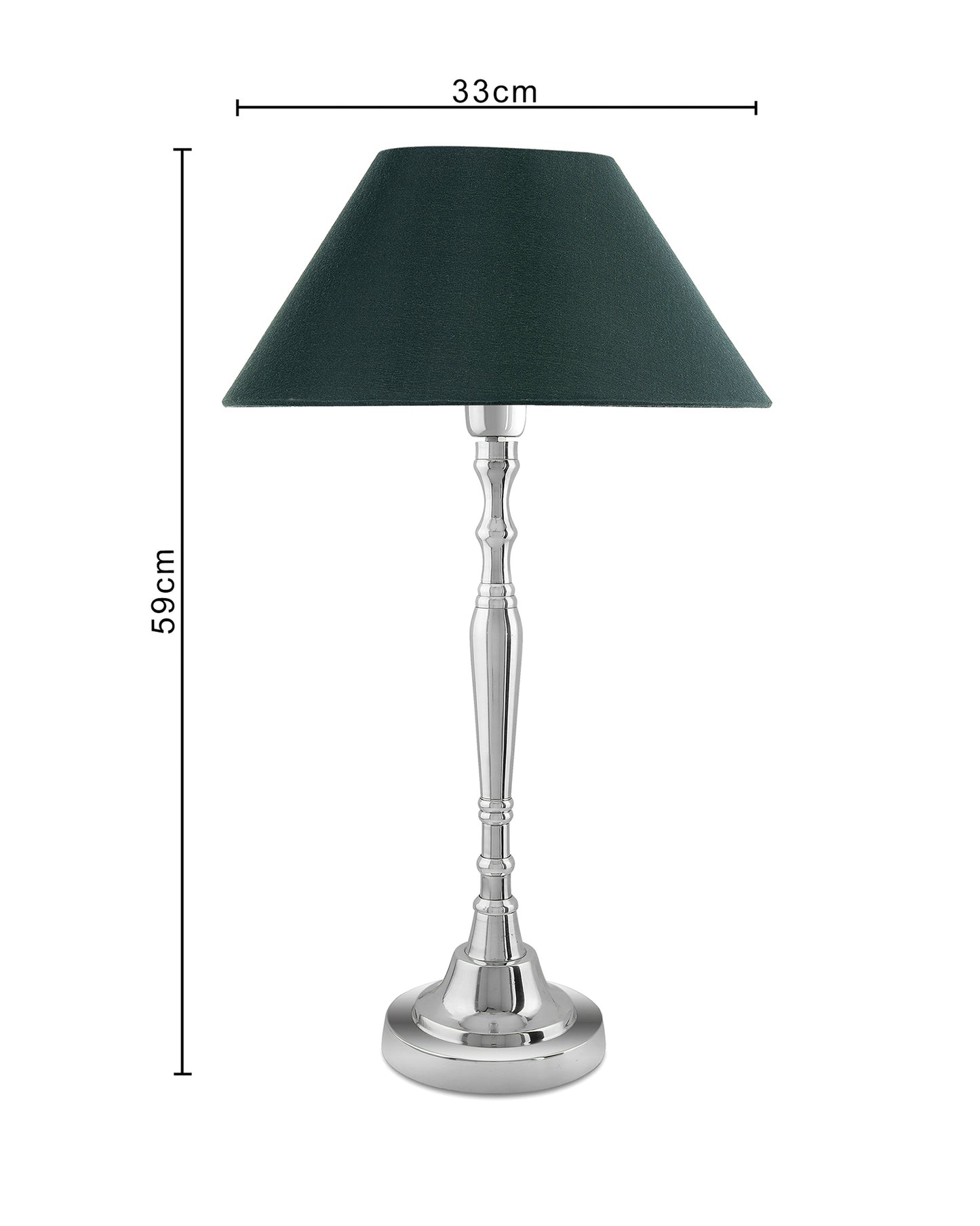 Imperial nickel brushed lamp with shade