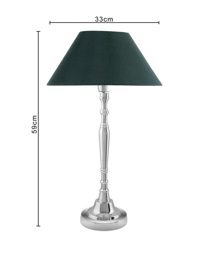 Imperial nickel brushed lamp with shade