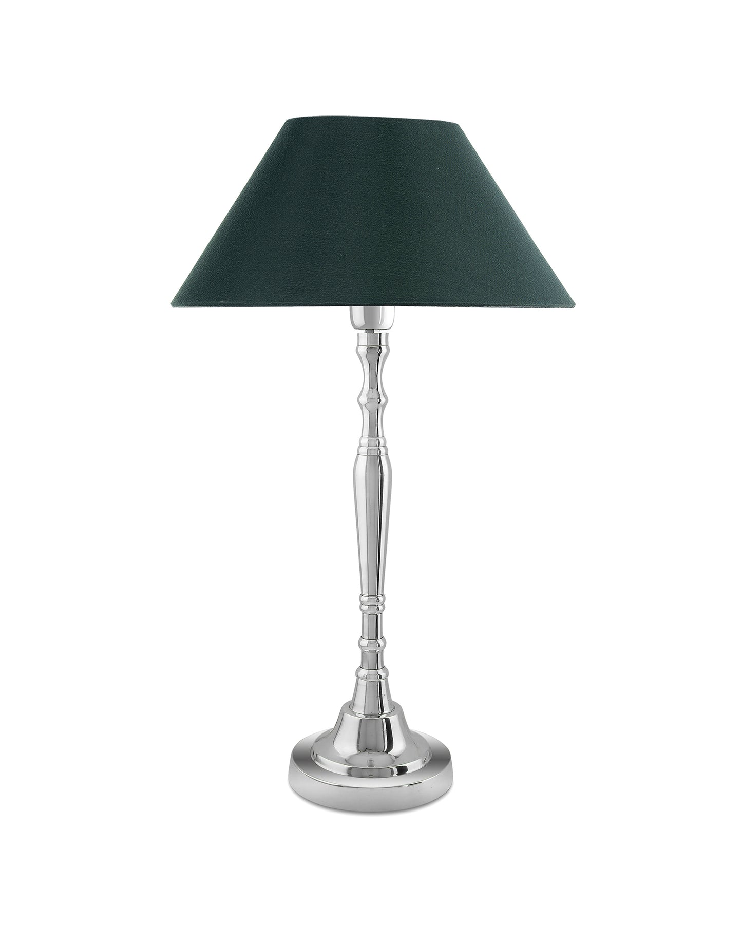Imperial nickel brushed lamp with shade