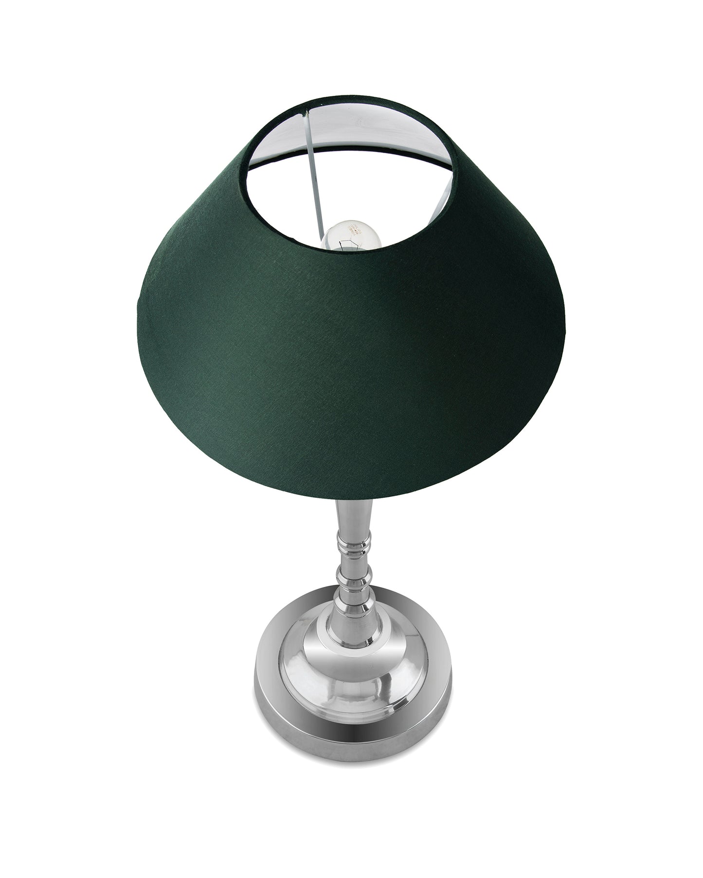 Imperial nickel brushed lamp with shade