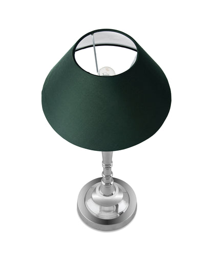 Imperial nickel brushed lamp with shade