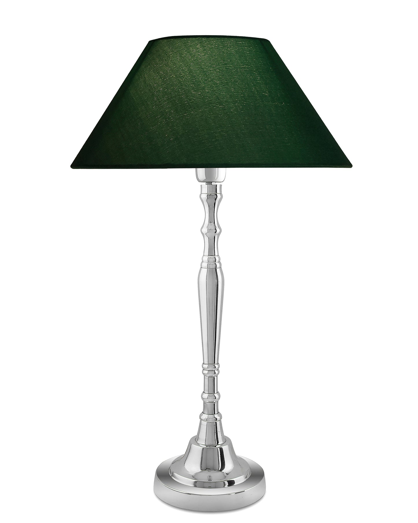 Imperial nickel brushed lamp with shade