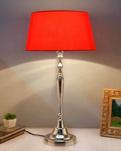 Imperial nickel brushed lamp with shade