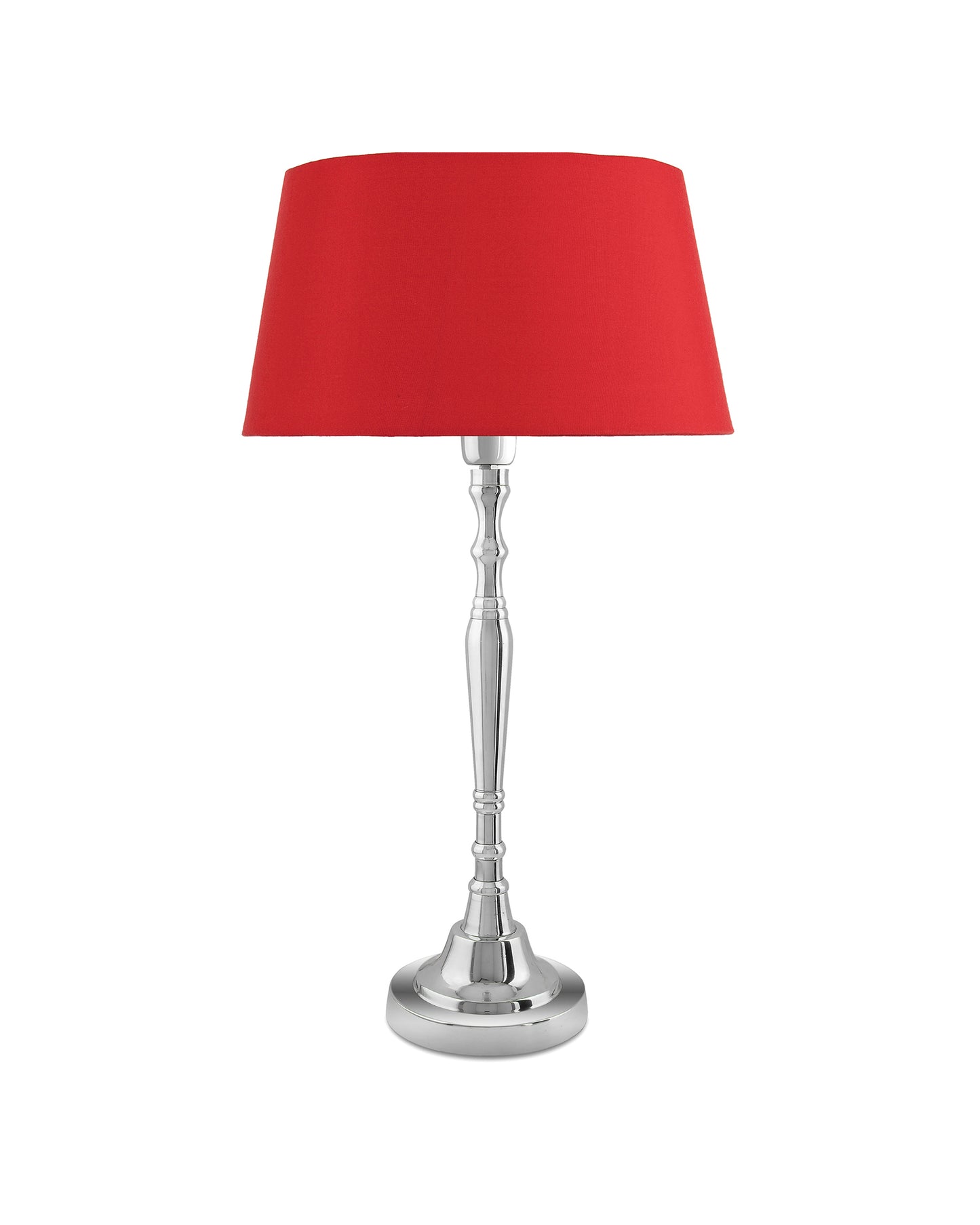 Imperial nickel brushed lamp with shade