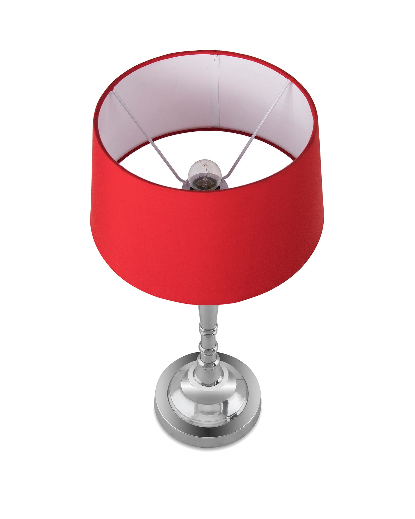 Imperial nickel brushed lamp with shade