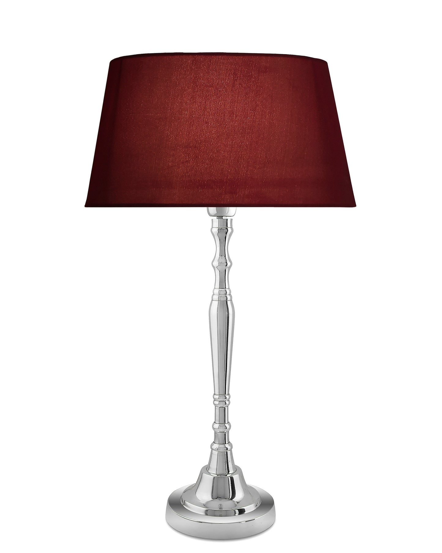 Imperial nickel brushed lamp with shade