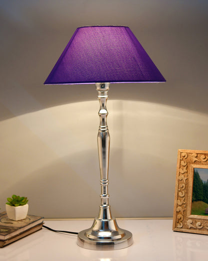 Imperial nickel brushed lamp with shade