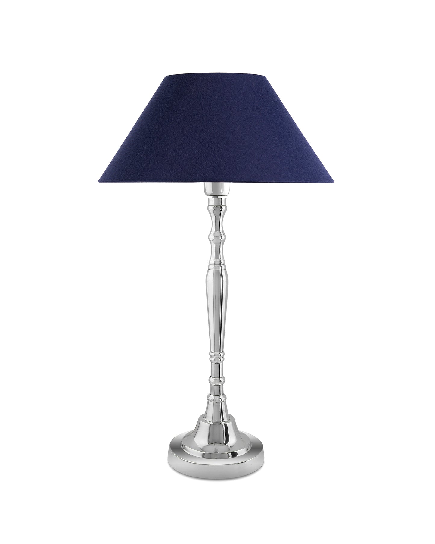 Imperial nickel brushed lamp with shade