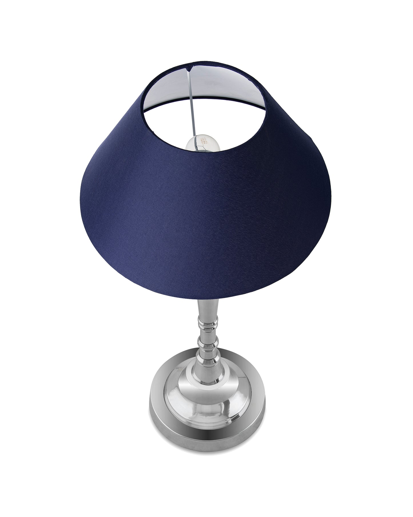 Imperial nickel brushed lamp with shade