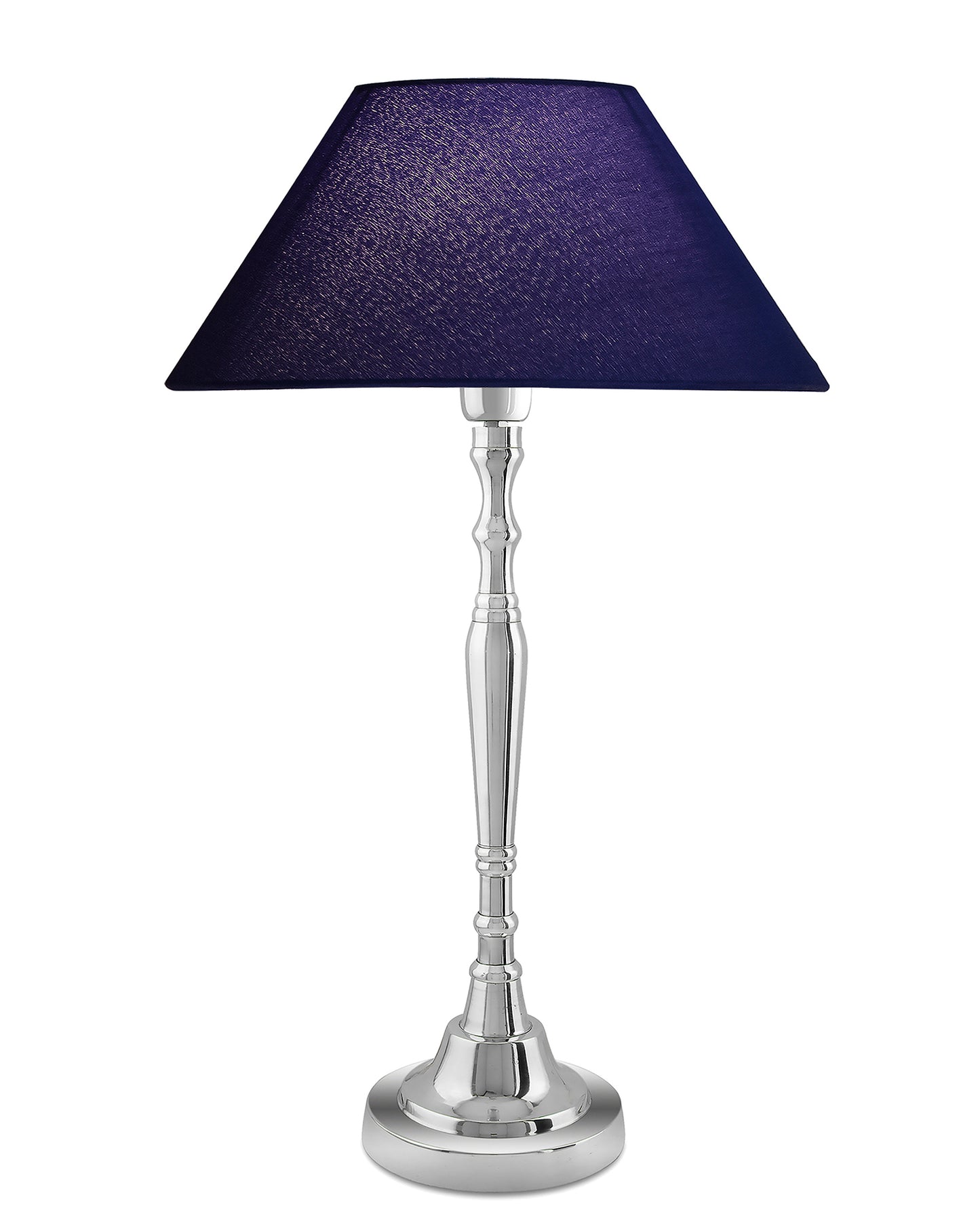 Imperial nickel brushed lamp with shade