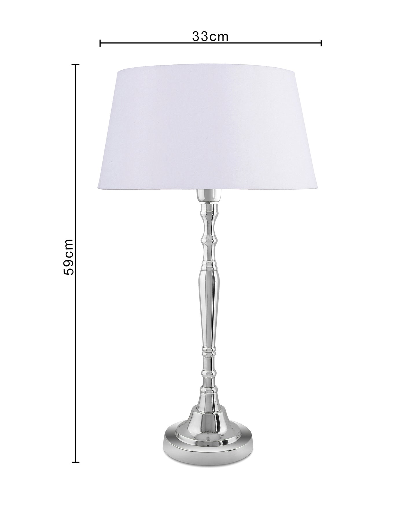 Imperial nickel brushed lamp with shade