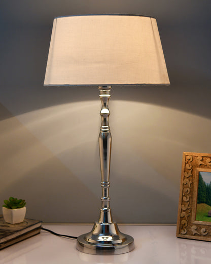 Imperial nickel brushed lamp with shade