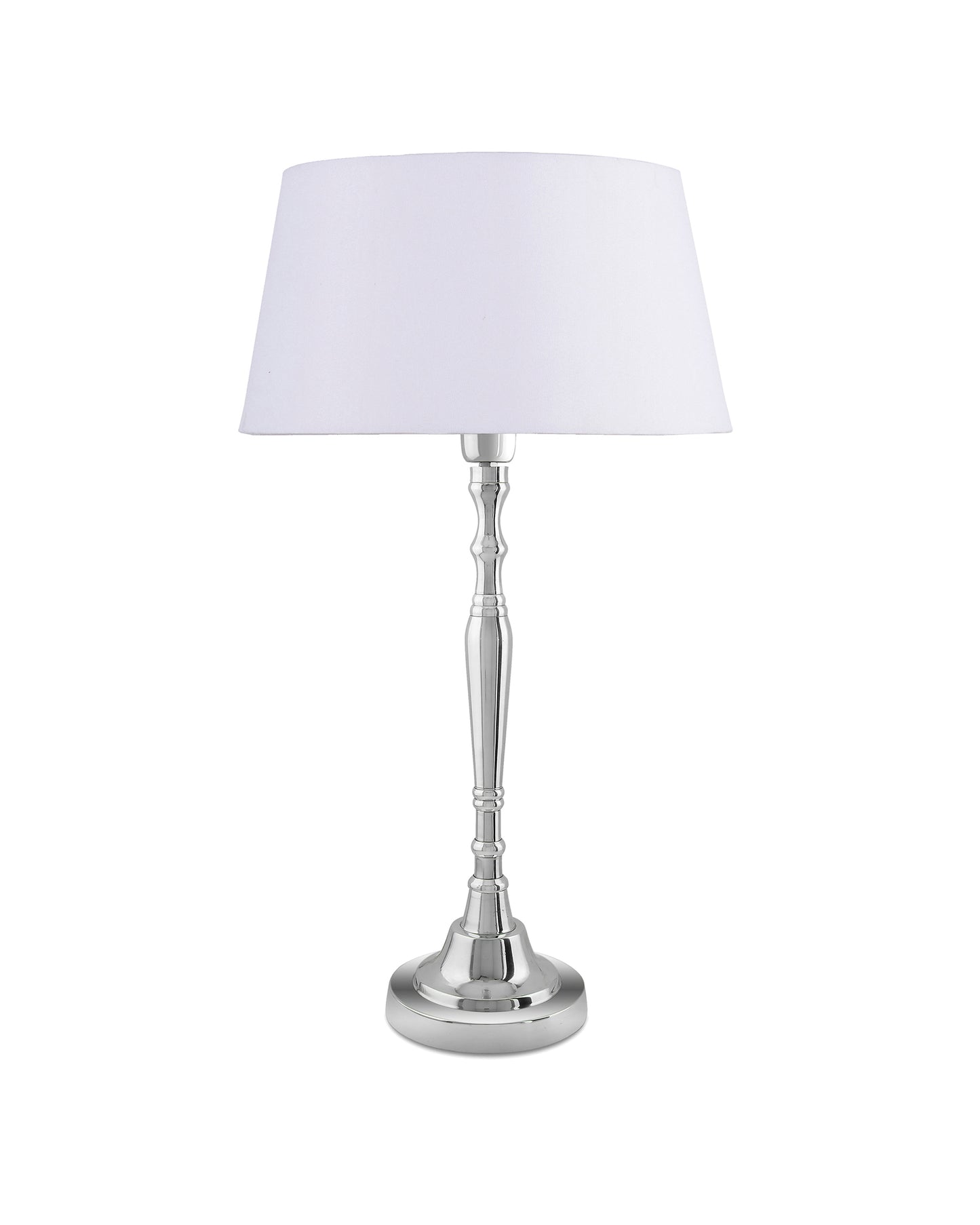 Imperial nickel brushed lamp with shade