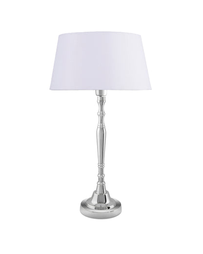 Imperial nickel brushed lamp with shade