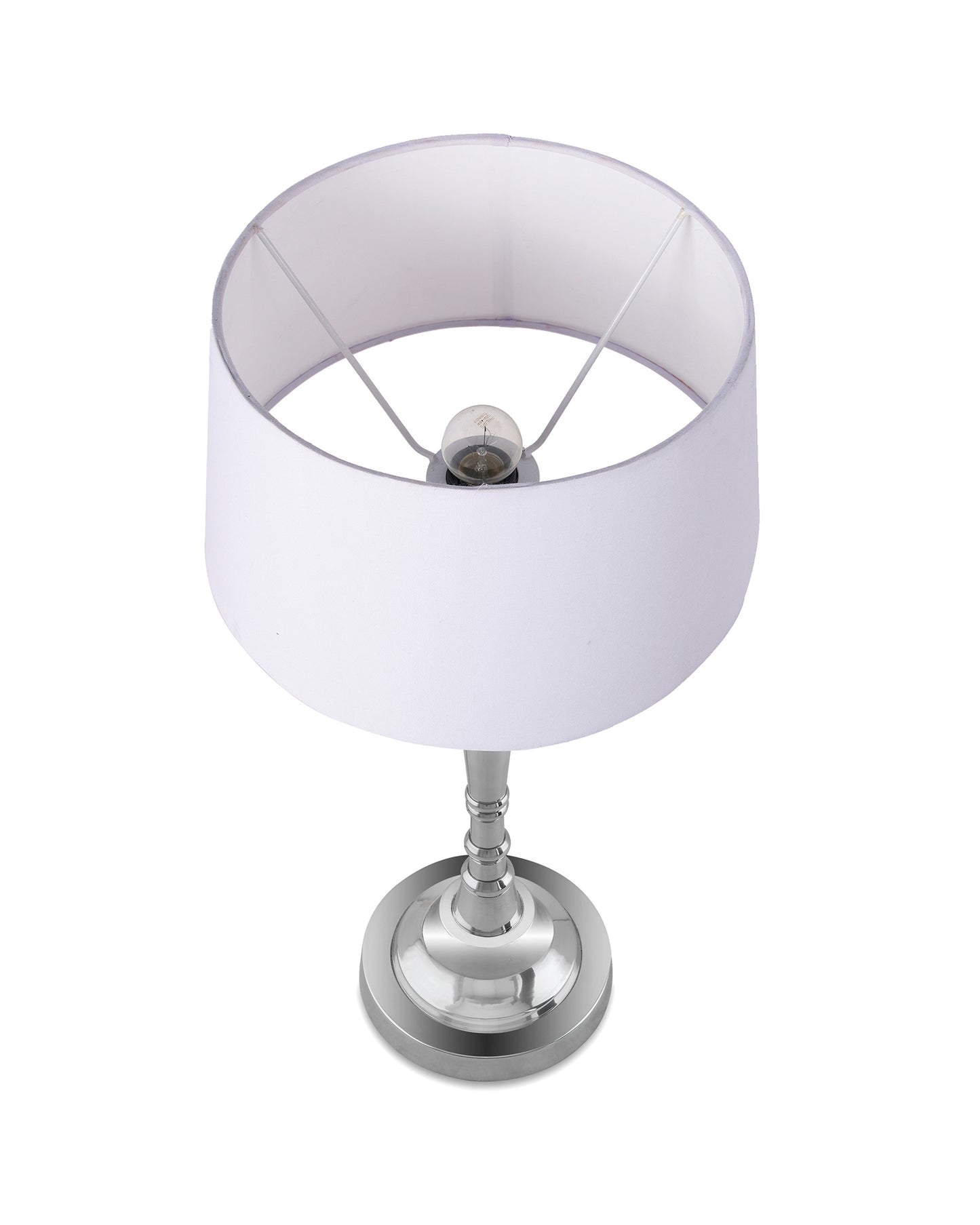 Imperial nickel brushed lamp with shade