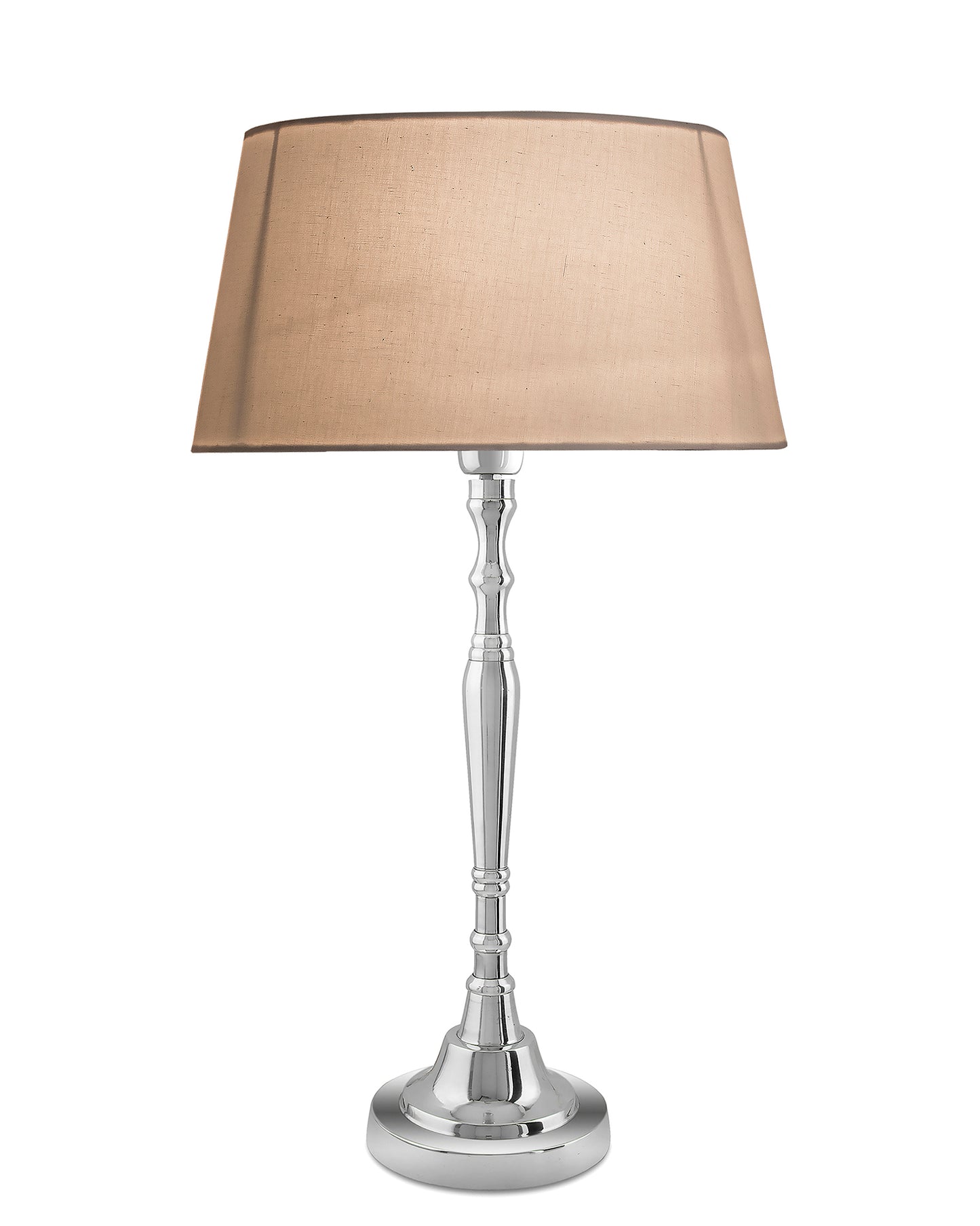 Imperial nickel brushed lamp with shade