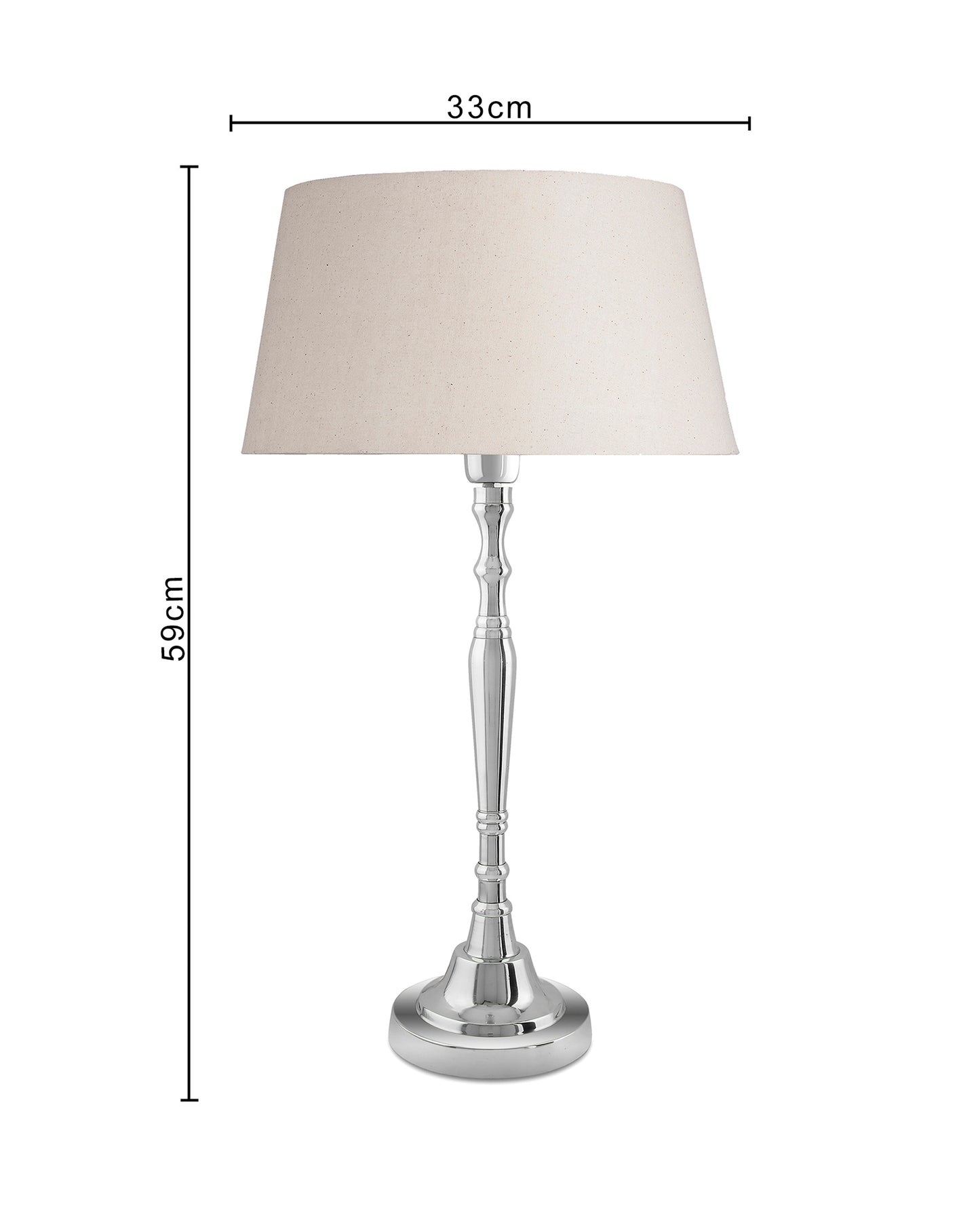 Imperial nickel brushed lamp with shade
