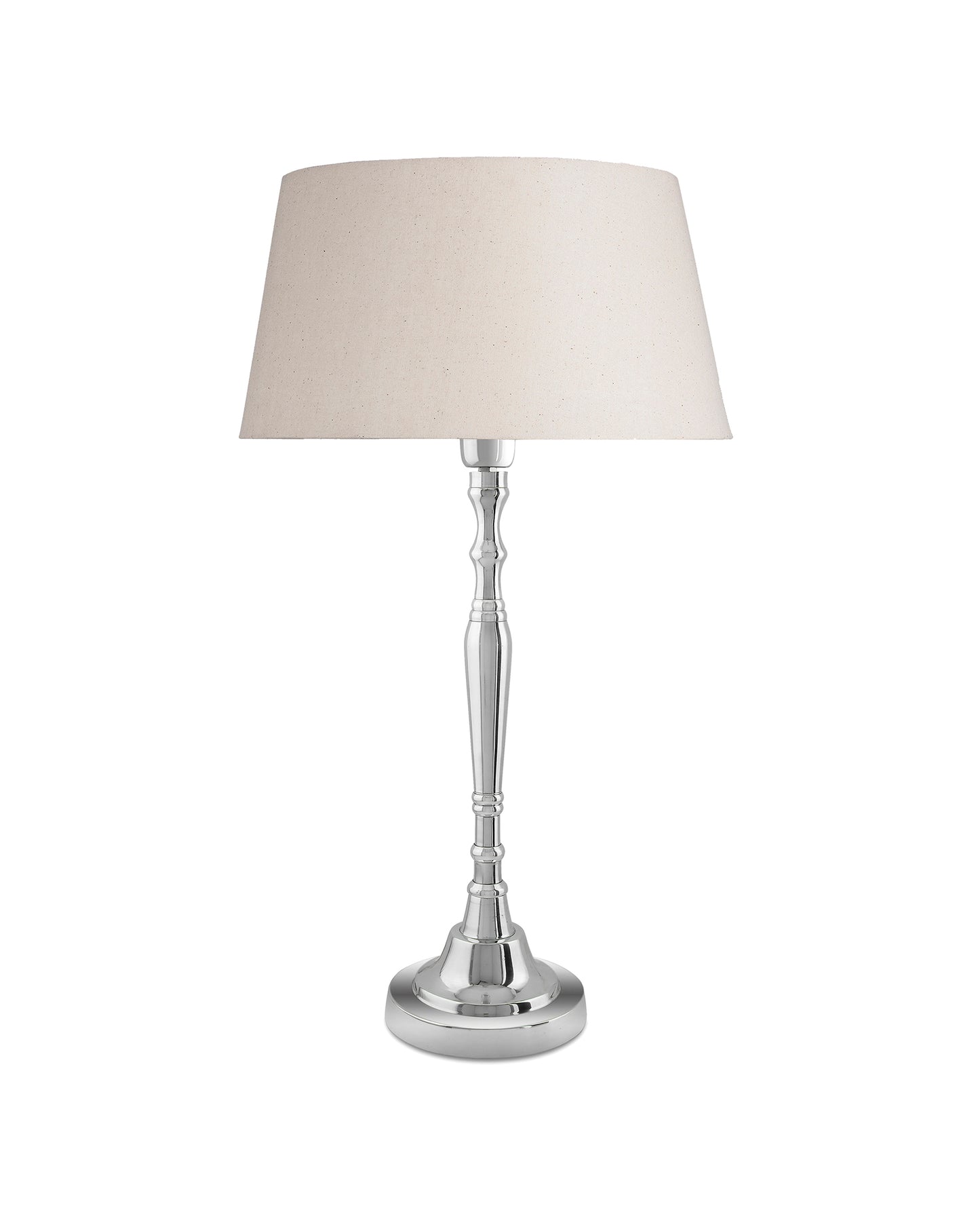 Imperial nickel brushed lamp with shade