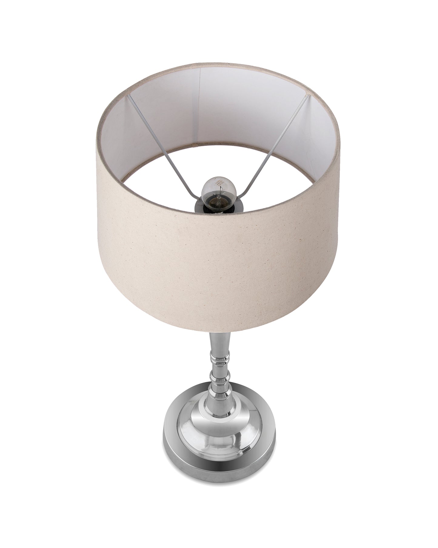 Imperial nickel brushed lamp with shade