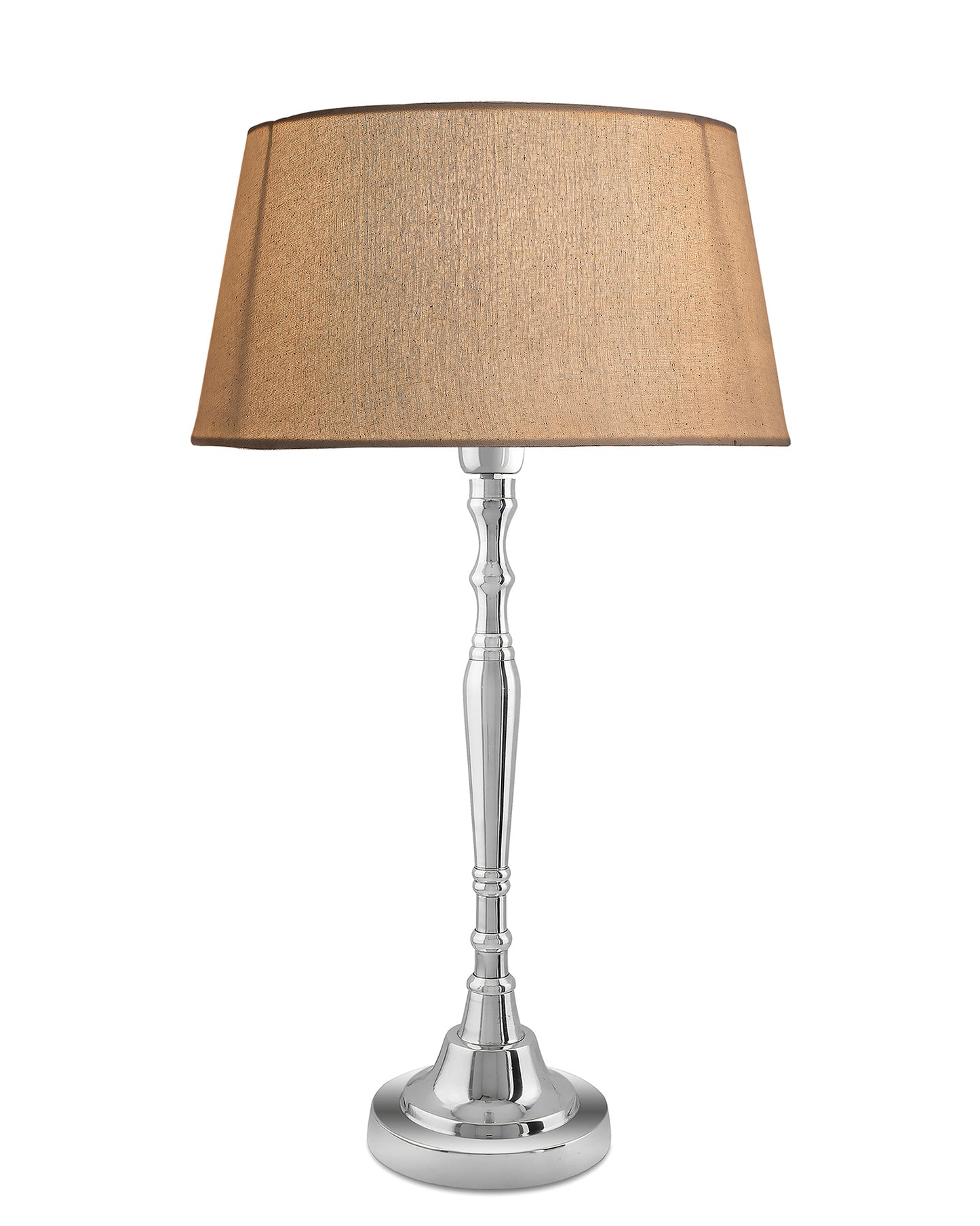 Imperial nickel brushed lamp with shade
