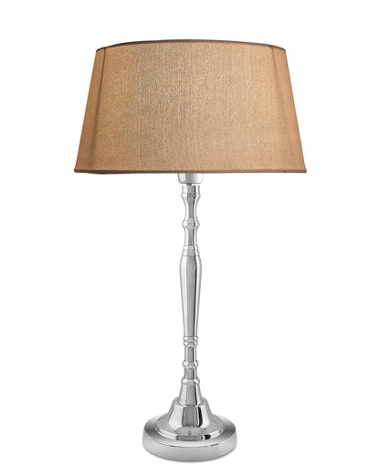 Imperial nickel brushed lamp with shade