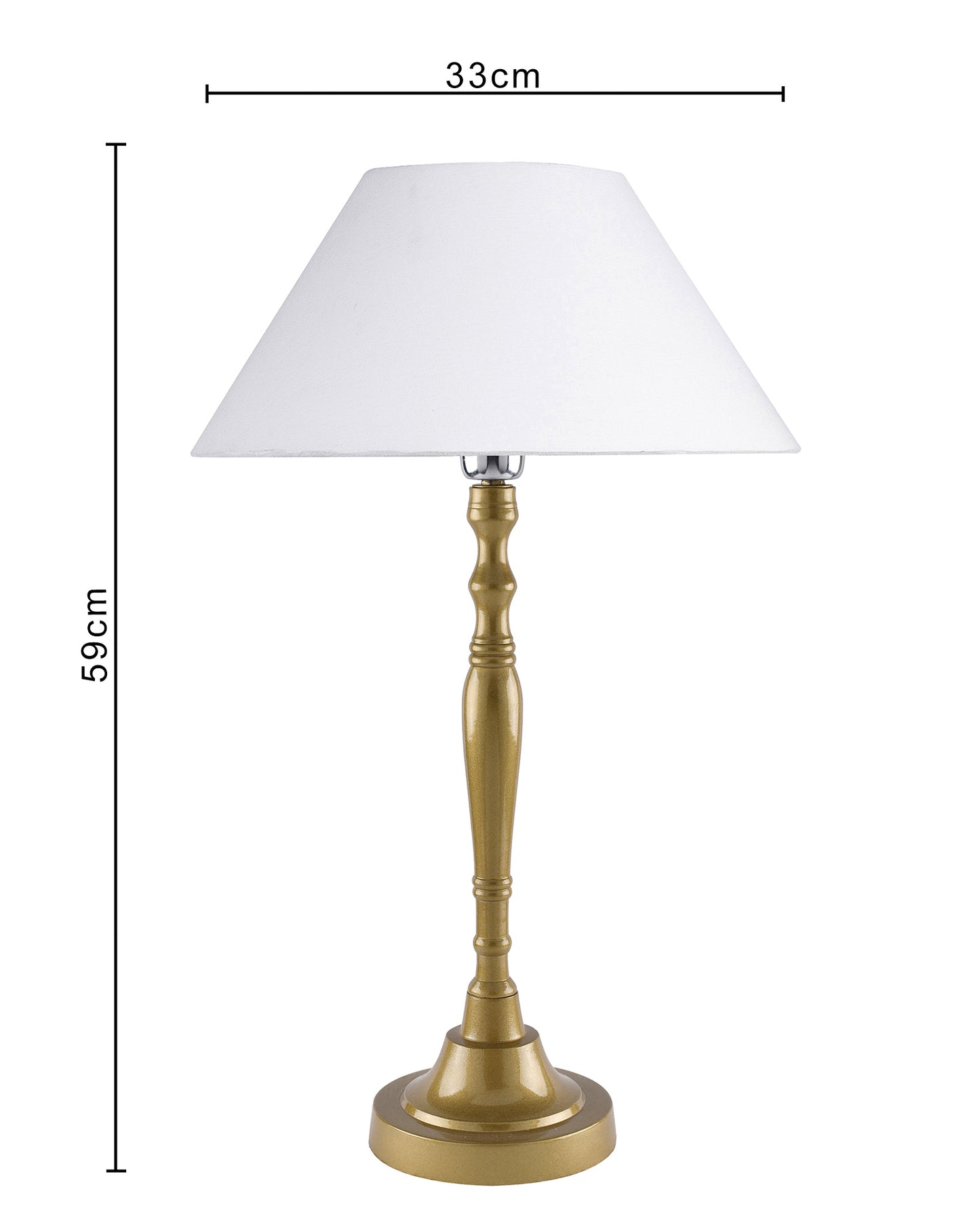 Imperial gold brushed lamp with shade