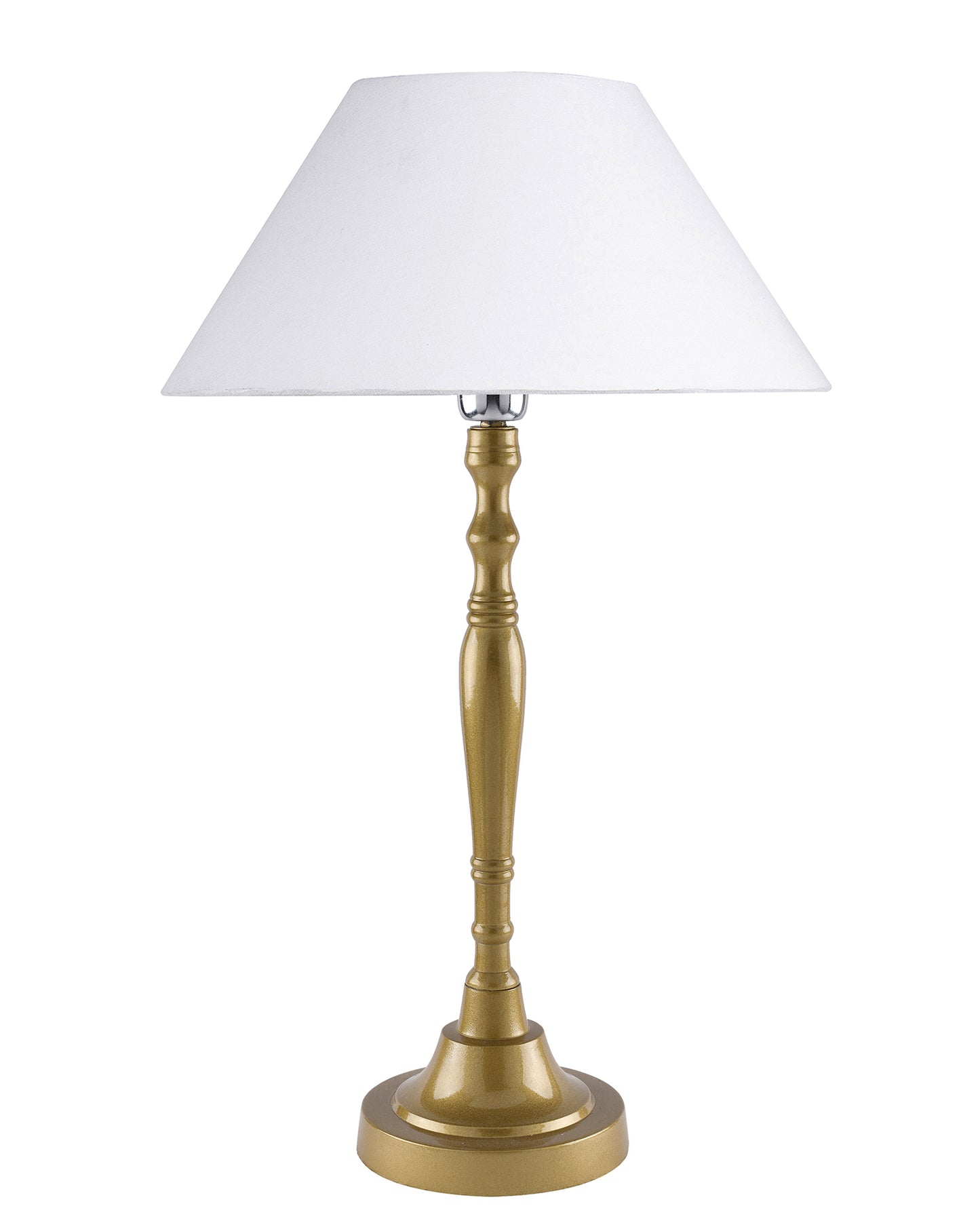 Imperial gold brushed lamp with shade