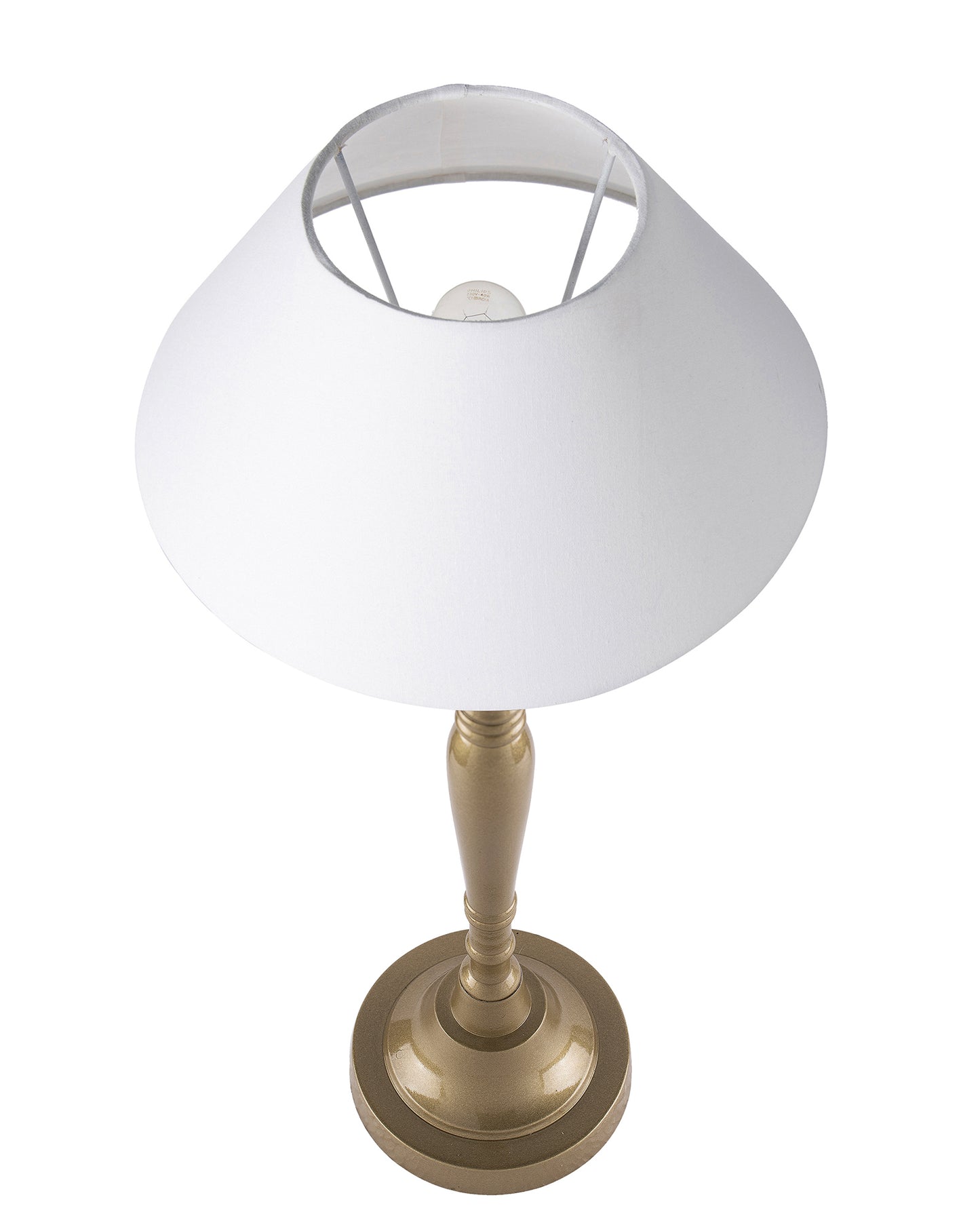 Imperial gold brushed lamp with shade