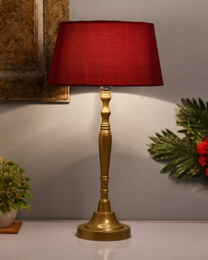 Imperial gold brushed lamp with shade