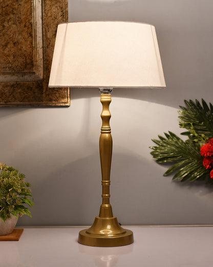 Imperial gold brushed lamp with shade
