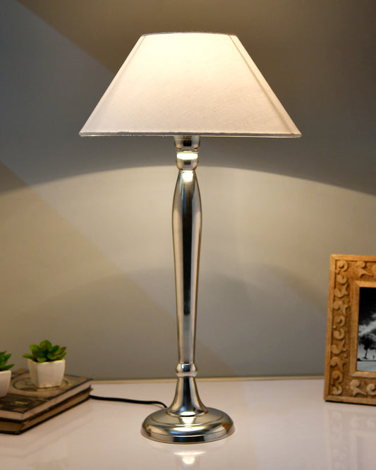 Royal Ovoid chrome lamp with shade